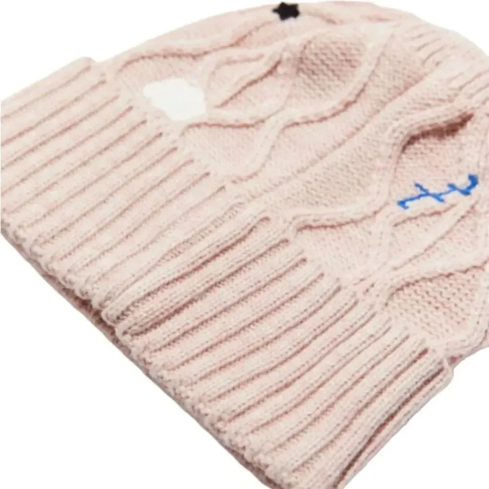 NEW Urban Outfitters UO Bella Embroidered Pink Hat Beanie